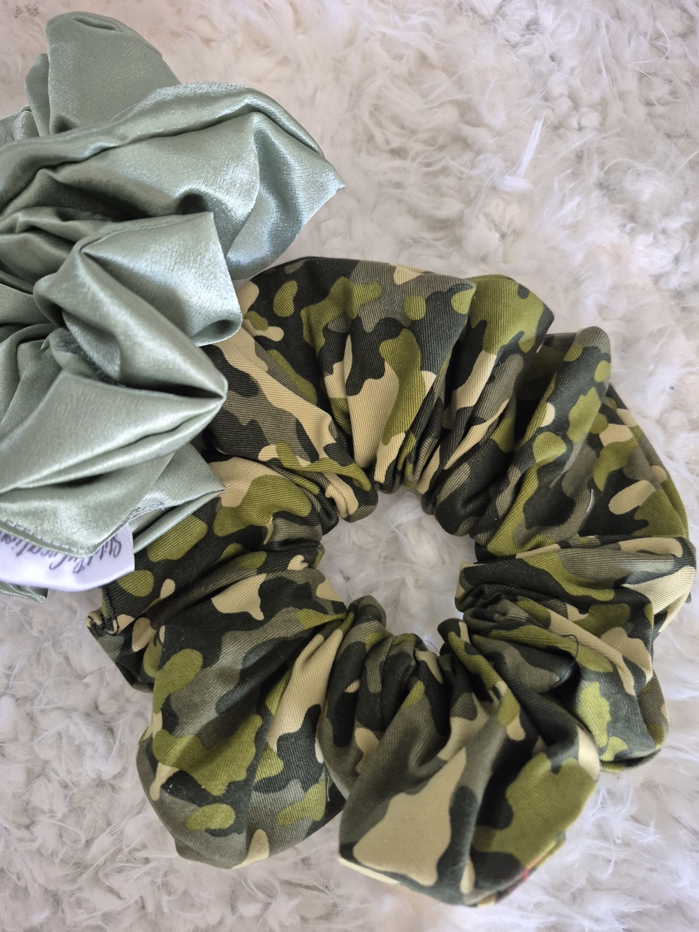 Camo Green Women's Hair Scrunchie - Stylish Camouflage